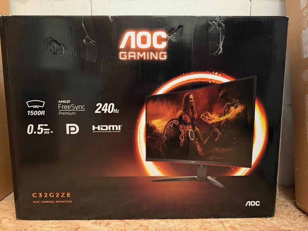AOC C32G2ZE 32" Full HD 240Hz Curved Gaming Monitor, Computers en Software, Monitoren, Gaming, Hoofdtelefoonaansluiting, VA, Nieuw