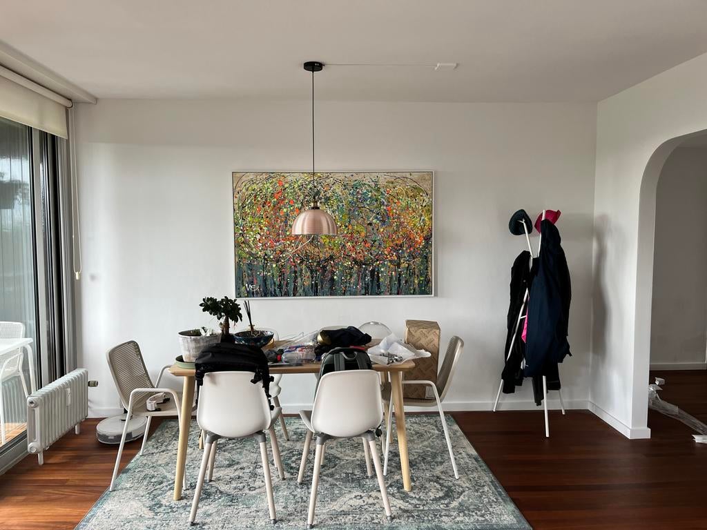 Ikea LISABO eettafel met 4 ERNFRID/LEIFARNE stoelen, Ophalen, Gebruikt, 100 tot 150 cm, 50 tot 100 cm