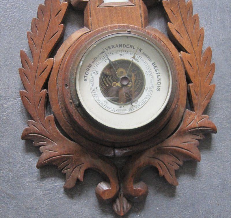 Antieke houten barometer, Ophalen of Verzenden, Gebruikt, Barometer