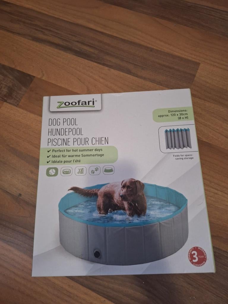 EUGAD Hondenzwembad voor honden en katten 120x30cm, grijs/blauw, opvouwbaar 0008GYYC