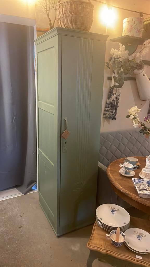 Smalle Groene Kast Houten Locker, Ophalen, Tante, Tante, Zo goed als nieuw
