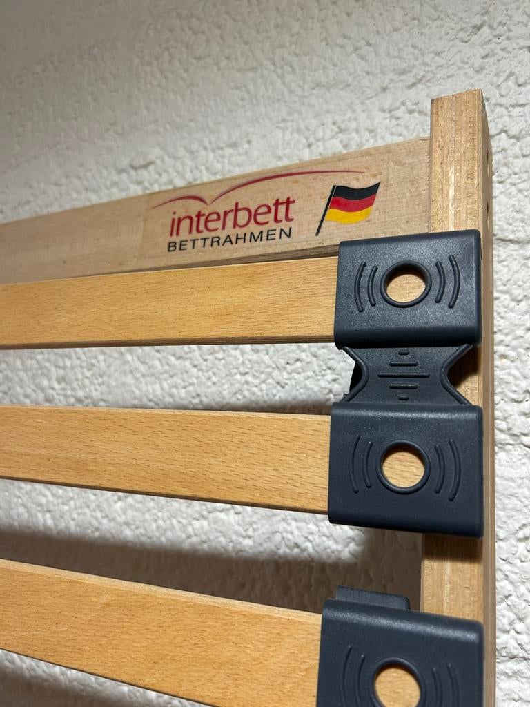 Twee Interbett lattenbodems 210x90cm - Zo goed als nieuw, Ophalen, 90 cm, Eenpersoons, 210 cm