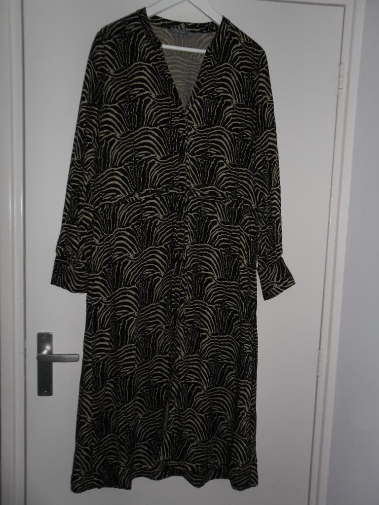 Geisha zwart/beige zebraprint jurk maat XL / 42 (NIEUW), Geisha, Zwart, Maat 42/44 (L), Nieuw