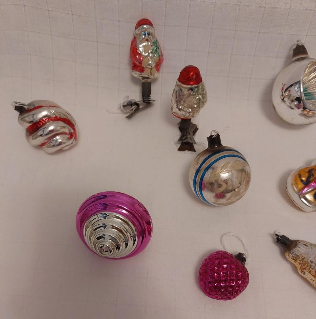 8 x oude antieke ajeko kerstbal, Verzenden