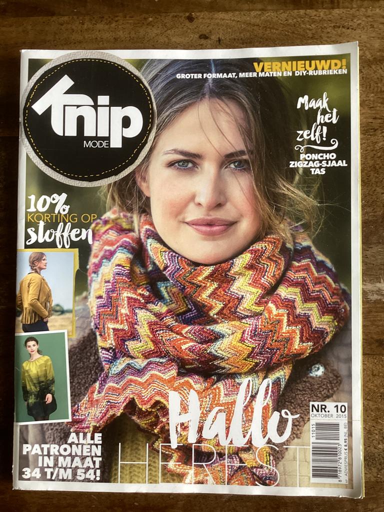 Knipmode naaitijdschrift, Oktober 2015, Ophalen of Verzenden, Zo goed als nieuw