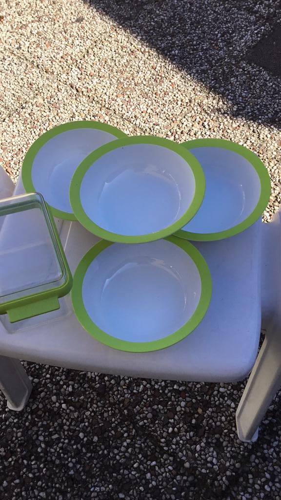 4 Mepal schaaltjes & (Roggebrood) trommeltje, Ophalen of Verzenden, Gebruikt