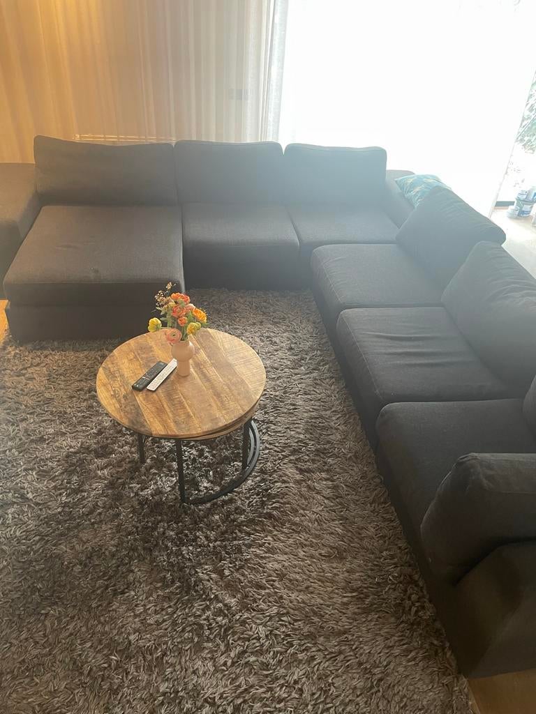 Hoekbank Goossens met ligelement “Lucca”, Huis en Inrichting, Banken | Bankstellen, Ophalen, Gebruikt, 100 tot 125 cm, Hoekbank