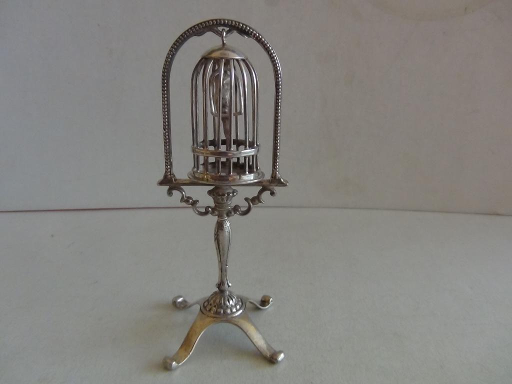 Miniatuur zilver FA13 vogelkooi zilveren miniaturen, Verzenden, Zilver