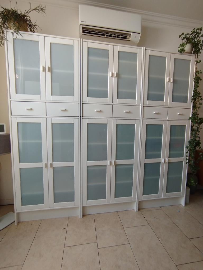 Wandmeubel massief grenen, breedte 210, hoogte 198, Ophalen, Overige materialen, Gebruikt, 150 tot 225 cm