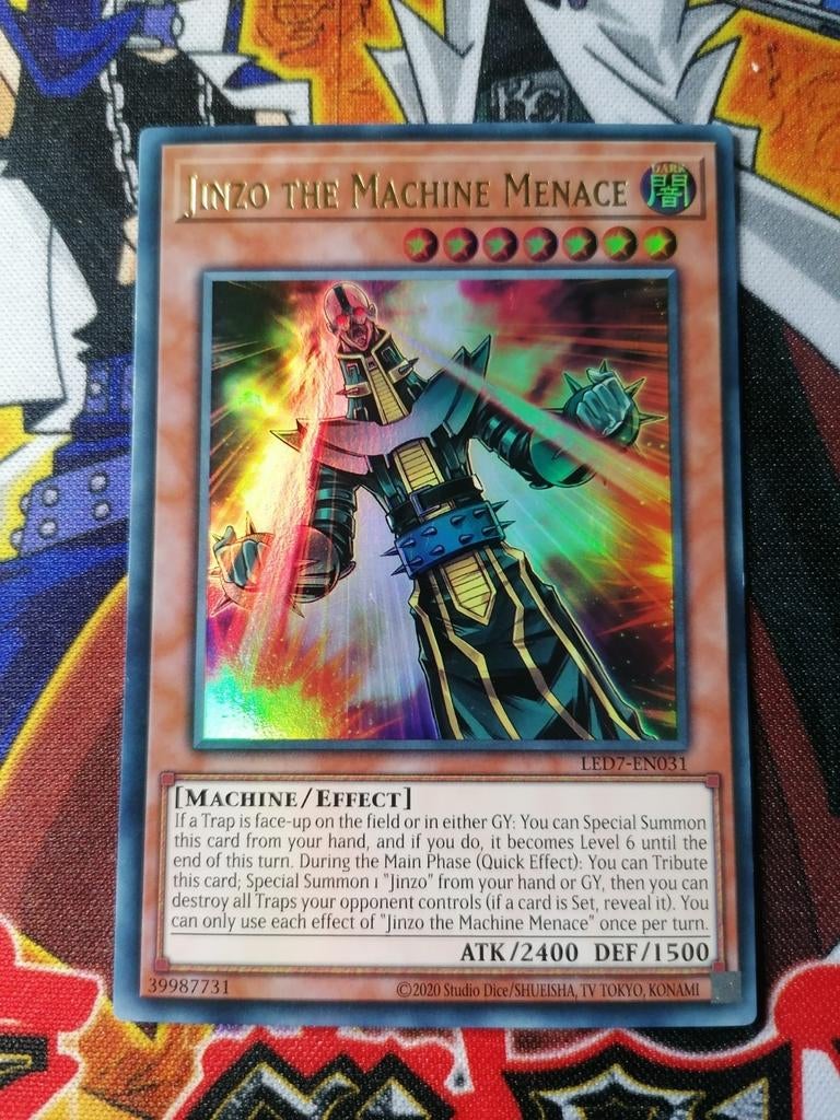Jinzo the Machine Menace - Ultra Rare LED7 - Yu-Gi-Oh, Hobby en Vrije tijd, Verzamelkaartspellen | Yu-gi-Oh!, Ophalen of Verzenden