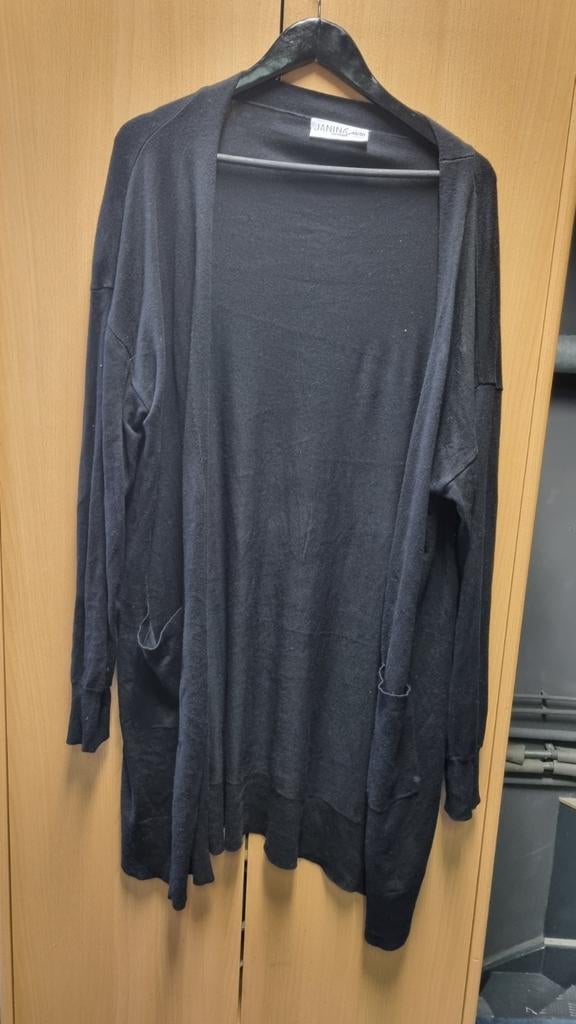 Zwart lang vest Janina Curved maat 48/50, Janina curved, Zwart, Maat 46/48 (XL) of groter, Ophalen of Verzenden