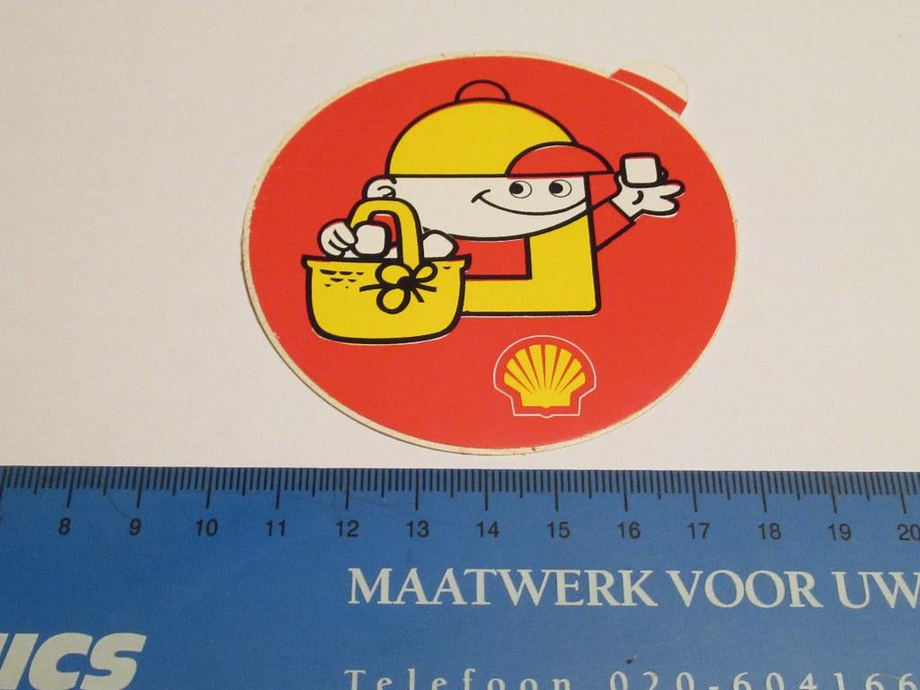 Sticker Shell kopje koffie, Verzamelen, Stickers, Verzenden, Zo goed als nieuw, Bedrijf of Vereniging