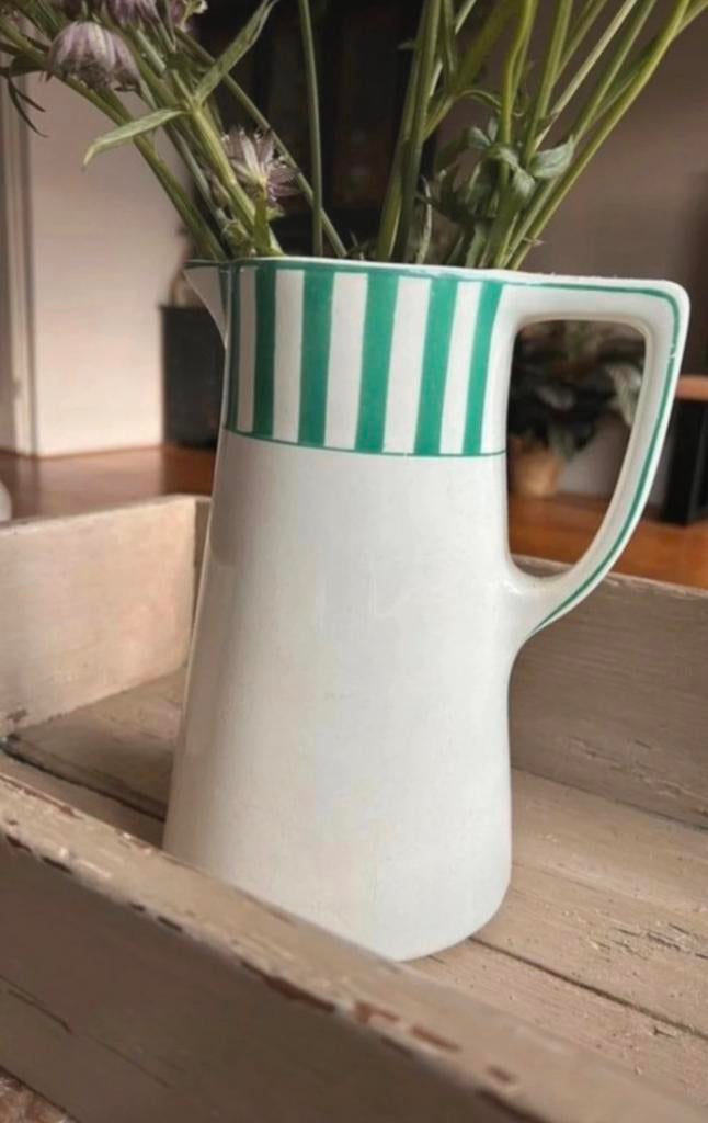 Prachtige waterkan / vaas nimy groene streep, Ophalen of Verzenden