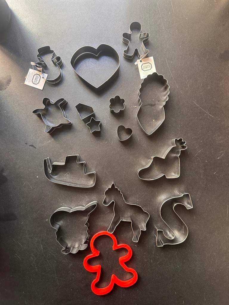 Koekjes uitsteekvormpjes winter, Sinterklaas, kerst (metaal), Overige typen, Verzenden, Zo goed als nieuw, Metaal