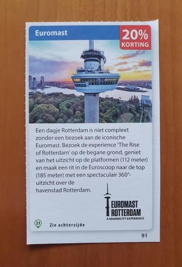 Euromast 20% korting maximaal 5 personen, Drie personen of meer, Kortingsbon