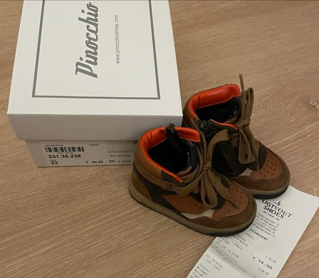 Pinocchio Lederen kinderschoenen maat 22, zo goed als nieuw, Ophalen, Zo goed als nieuw, Jongen of Meisje, Schoenen