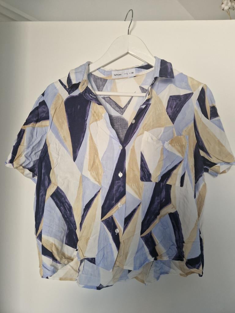 Lefties Blouse met Geometrisch Patroon - Maat L, Kleding | Dames, Blauw, Maat 42/44 (L), Ophalen of Verzenden, Zo goed als nieuw