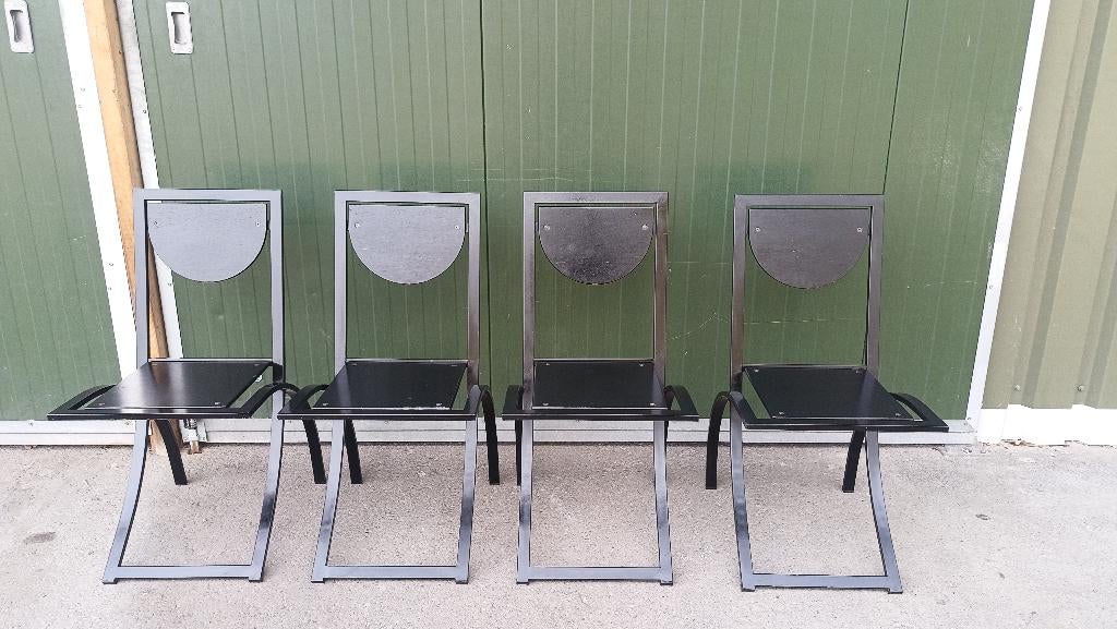 4 Sinus stoelen, ontworpen door Karl Friedrich Förster, Gebruikt, Zwart, Ophalen of Verzenden, Vier