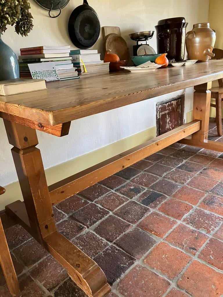 Mooie grenen kloostertafel 180 x 100 cm, Ophalen, Gebruikt, 50 tot 100 cm, Vijf personen of meer