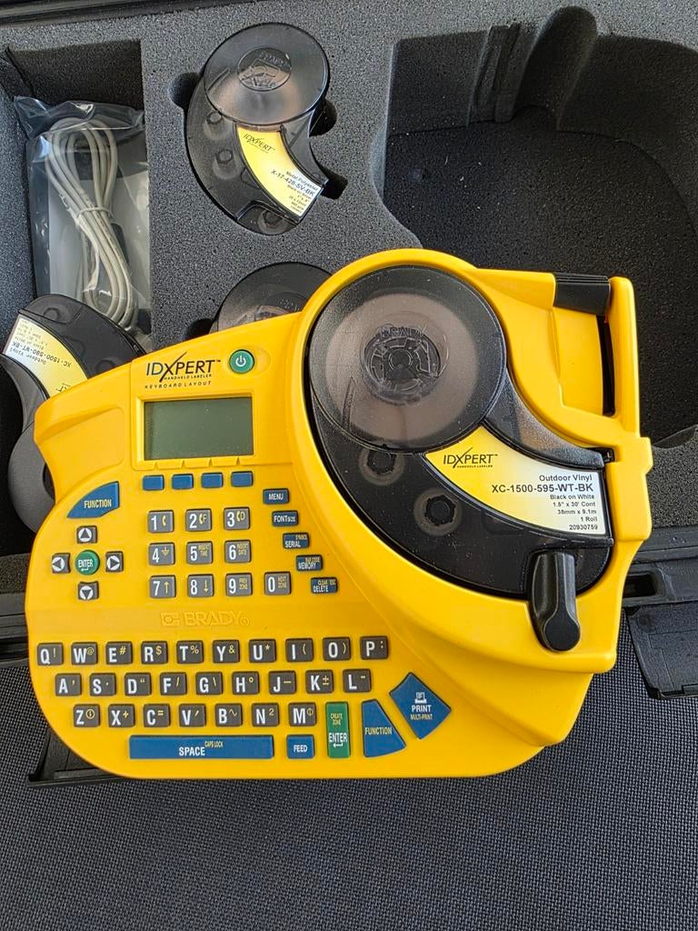 ID Expert labelprinter - Complete set met koffer, Computers en Software, Labelprinters, Zo goed als nieuw, Qwerty, Tape-label