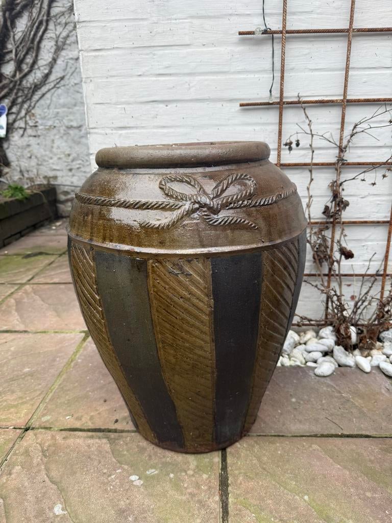 Grote oude aardewerk keramiek bloempot 55cm, Tuin en Terras, Tuinvazen, Ophalen of Verzenden, Zo goed als nieuw
