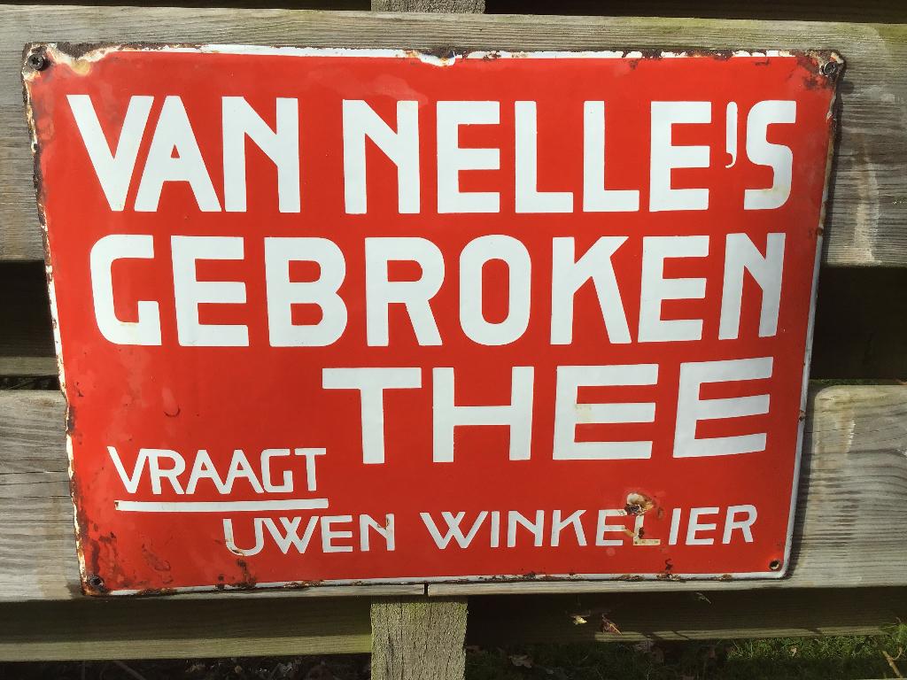 Van Nelle emaillebord oud., Ophalen, Gebruikt, Reclamebord