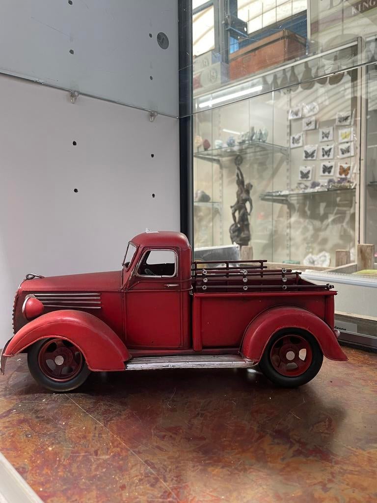 Vintage Metalen Pick-up Truck - Rustiek Rood - 32 cm, Overige merken, Groter dan 1:32, Ophalen of Verzenden, Zo goed als nieuw
