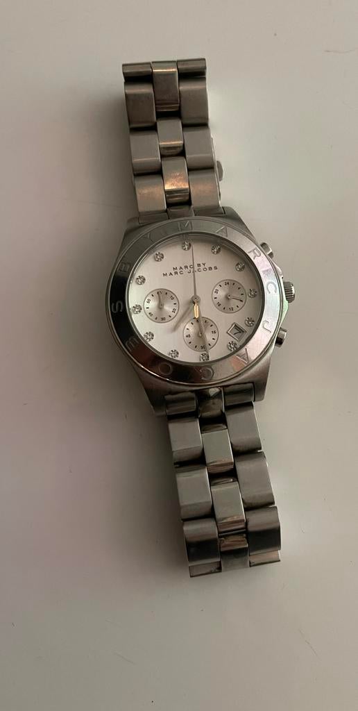 Marc jacobs zilver wit dameshorloge mbm3100, Overige merken, Staal, Staal, Polshorloge