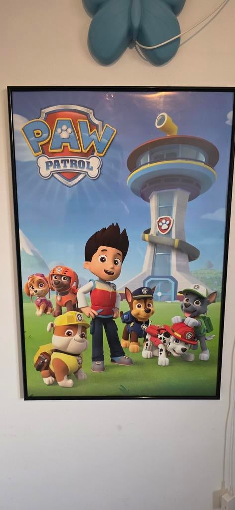 Grote Paw Patrol Poster met Lijst - 93x62cm, Ophalen of Verzenden, Zo goed als nieuw