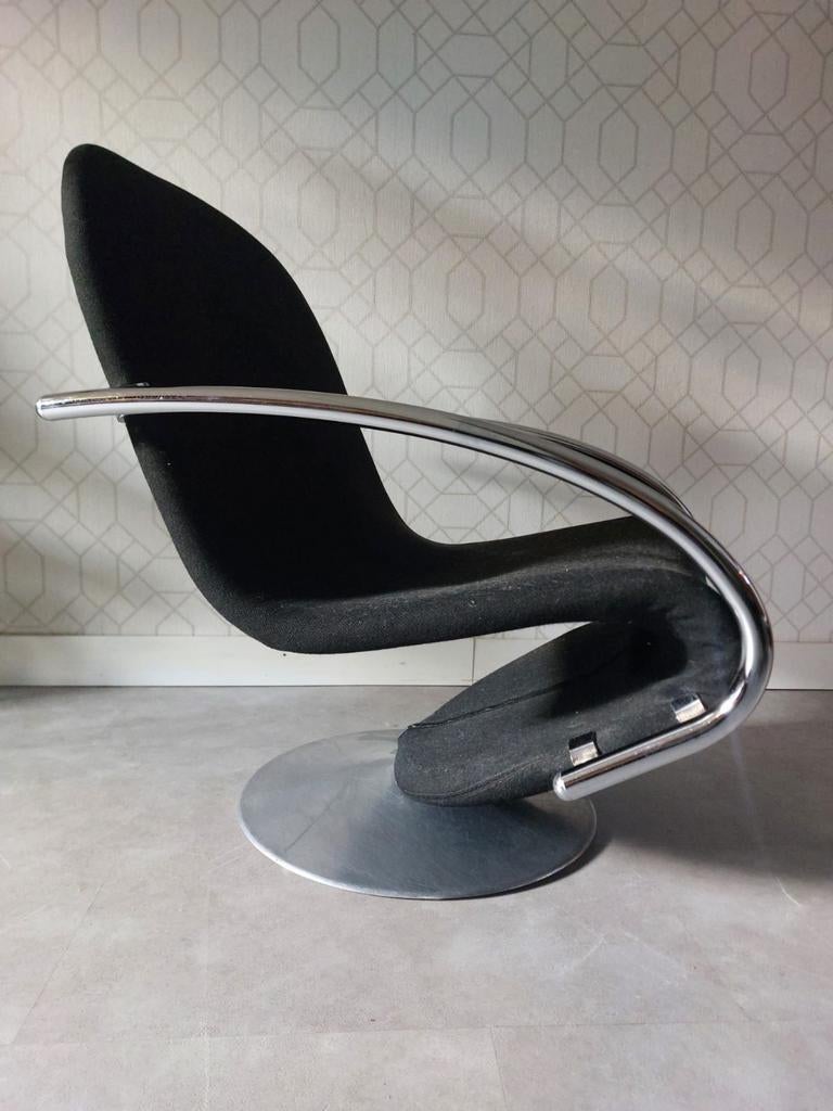 Vintage design fauteuil Verner Panton, Ophalen, Gebruikt, 75 tot 100 cm, 50 tot 75 cm