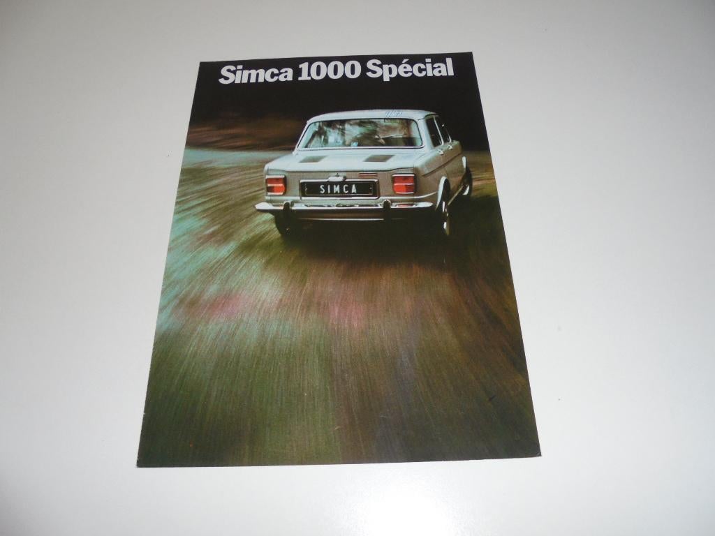 brochure Simca 1000 Spécial  1972, Boeken, Ophalen of Verzenden, Zo goed als nieuw, Overige merken