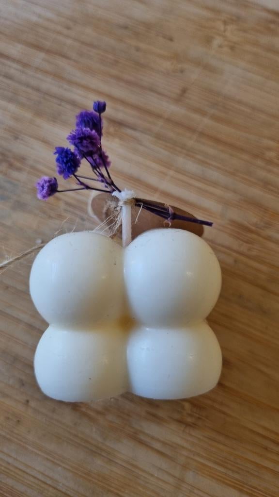 Paraffinevrije Kaars - 2x2 cm, Ophalen, Overige materialen, Wit, Nieuw