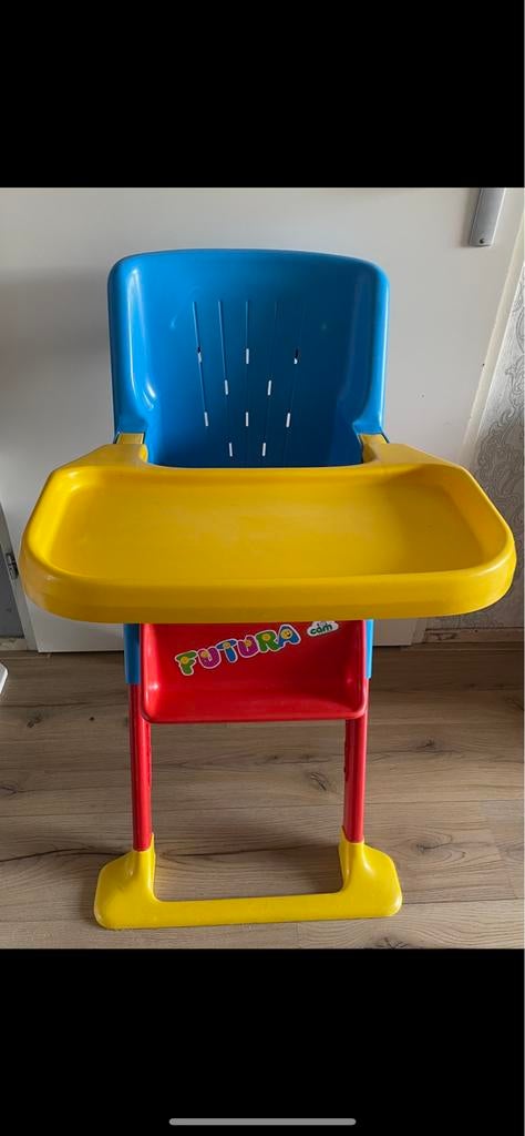 Futura Kinderstoel - Blauw, Rood, Geel, Ophalen, Gebruikt, Overige typen, Afneembaar eetblad