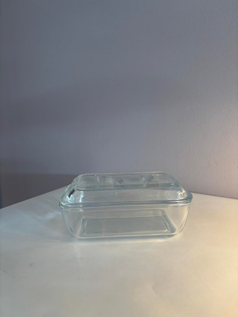 Vintage Arcoroc France glazen botervloot koe, Verzenden