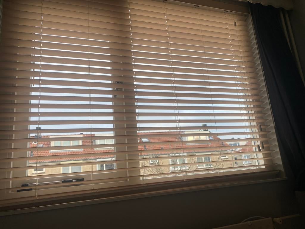 Jaloezie 50 mm hout. Nieuw in doos, Ophalen of Verzenden, Zo goed als nieuw, Crème, 100 tot 150 cm