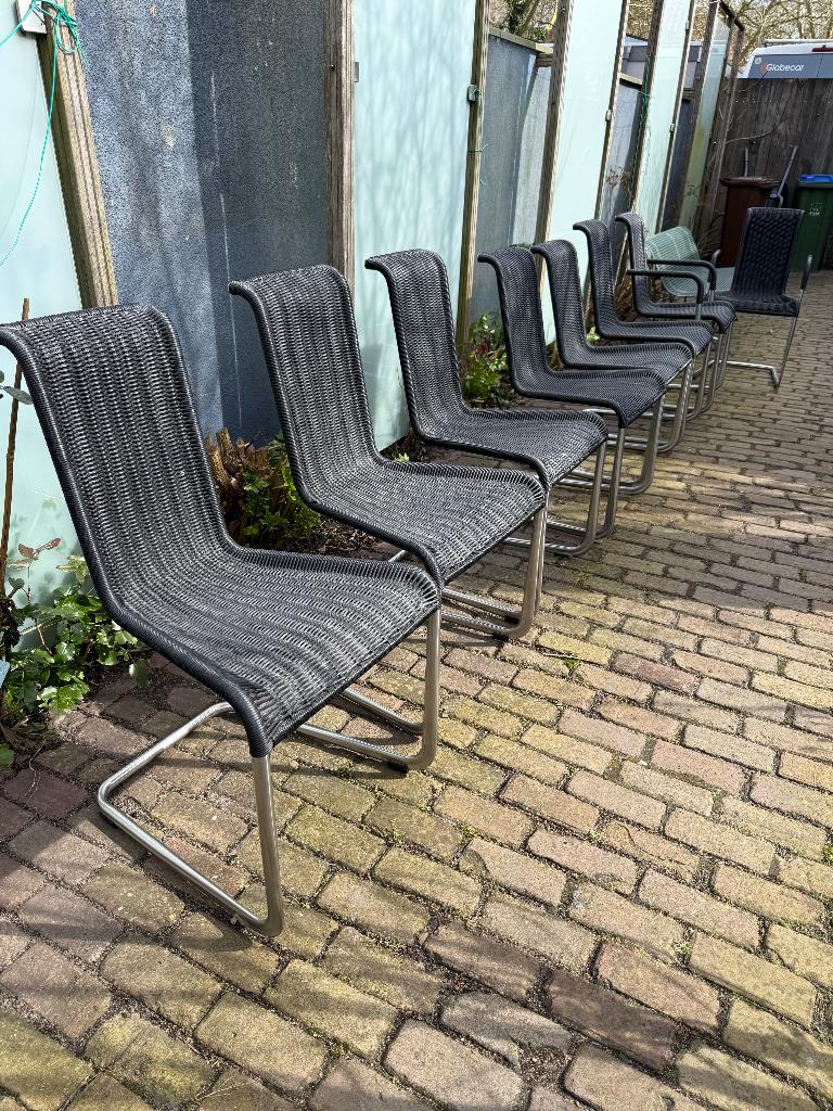 6x Tecta B20 stoelen en 2x D20 mooie staat, Huis en Inrichting, Stoelen, Ophalen, Zo goed als nieuw, Metaal, Vijf, Zes of meer stoelen