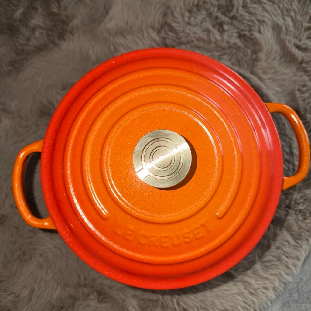 Le Creuset Braadpan 20 cm FLAMME DOREE, Nieuw, Ophalen of Verzenden, Koekenpan of Braadpan, Gietijzer