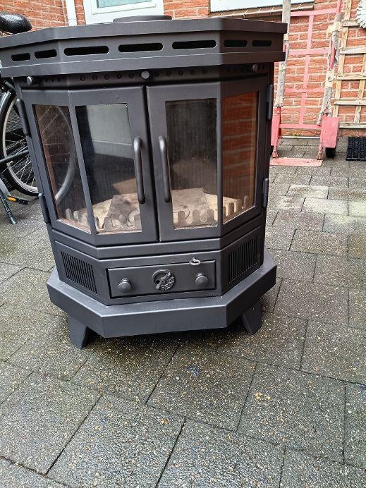 RENY OSLO 7,5 kw houtkachel met vloerplaat en gereedschap, Huis en Inrichting, Kachels, Ophalen, Gebruikt, Houtkachel, Vrijstaand