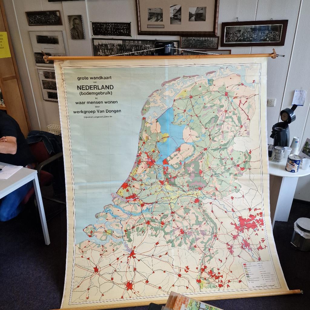 Grote wandkaart van Nederland, Ophalen of Verzenden, Aardrijkskunde
