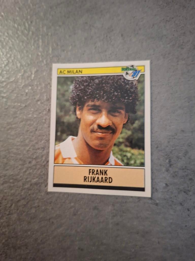 Panini sticker Voetbal 91. Speler Frank Rijkaard AC Milan., Verzenden, Zo goed als nieuw