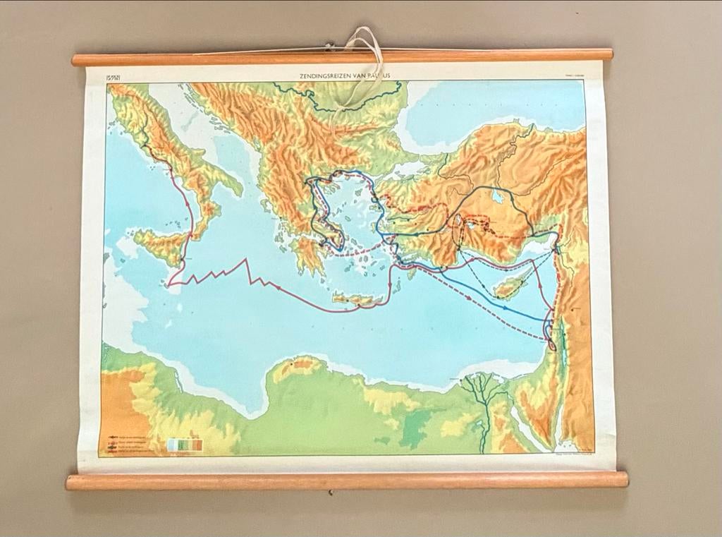 Oude schoolplaten: Godsdienstleer en Biologie (3 stuks), Antiek en Kunst, Ophalen of Verzenden, Natuur en Biologie