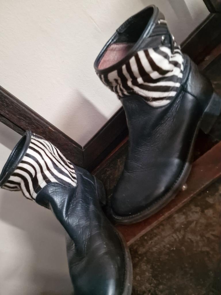 Boots leer met zebra bont, Ophalen of Verzenden, Dressuur, Schoeisel