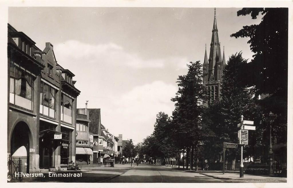 Hilversum, Emmastraat, Ophalen of Verzenden, 1940 tot 1960, Ongelopen, Noord-Holland