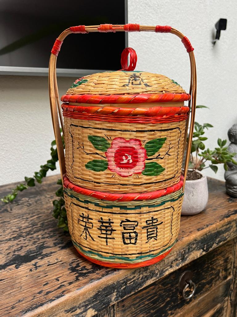 Chinese rijst pot mand chinees vintage oud Aziatisch, Huis en Inrichting, Woonaccessoires | Schalen en Manden, Verburgt Vintage