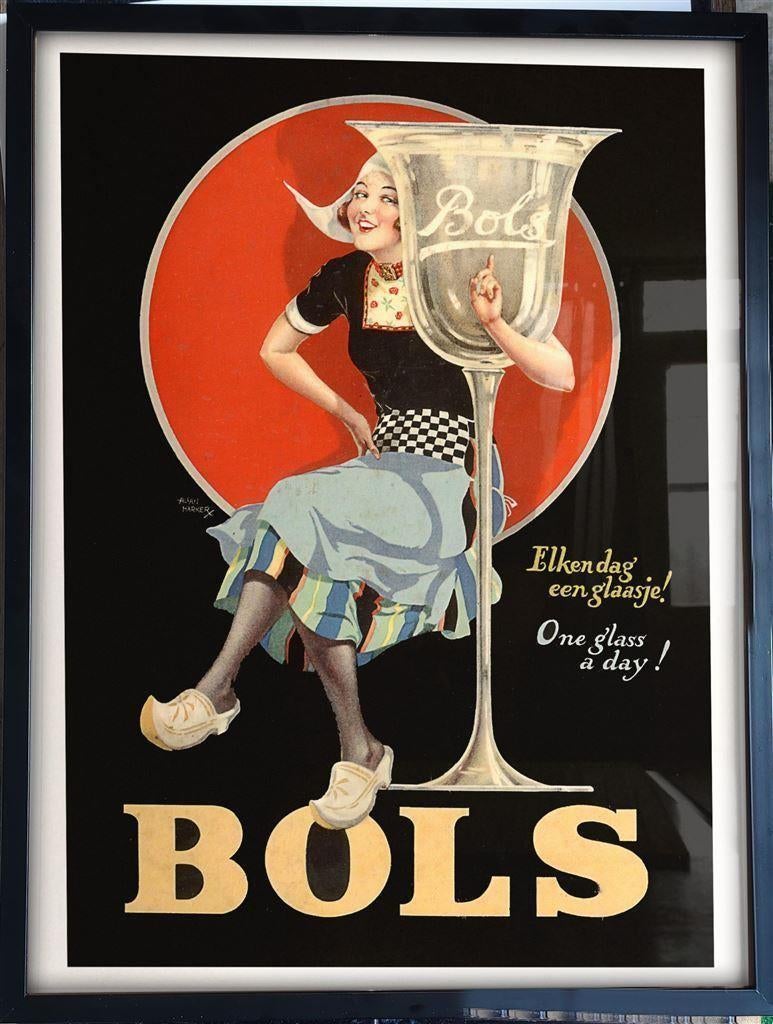 [Poster in Lijst] Retro BOLS JENEVER Reclame Pub Bar keet, Ophalen of Verzenden, Nieuw, A1 t/m A3, Film en Tv
