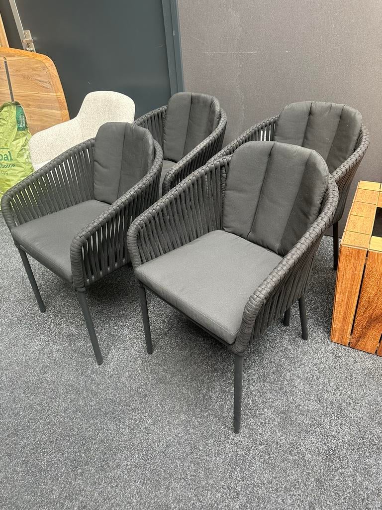 Tuinstoel Yukon Zwart - 4 stuks, Tuin en Terras, Ophalen, Loswal 12, Info@oosten-eiken.nl, Nieuw