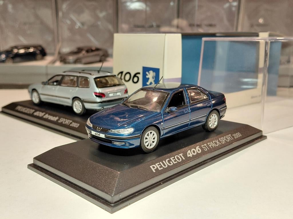 Peugeot 406 ph2 ST Pack Sport 2000 Bleu Piana 1/43 Norev, Hobby en Vrije tijd, Modelauto's | 1:43, Ophalen of Verzenden, Zo goed als nieuw