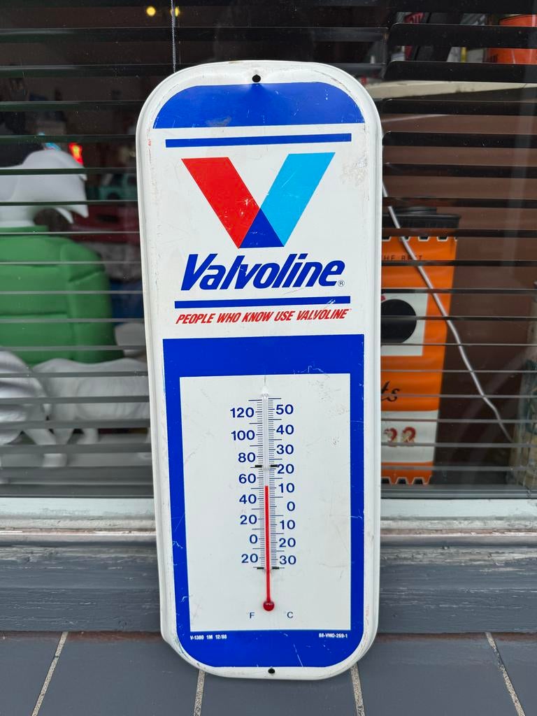 Vintage Valvoline Buitenthermometer - Klassiek Design, Verzamelen, Ophalen, Reclamebord, Gebruikt, .