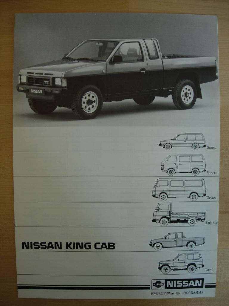 Nissan King Cab Pickup Brochure 1987 – KingCab Pick-up, Nissan, Ophalen of Verzenden, Zo goed als nieuw, Nissan