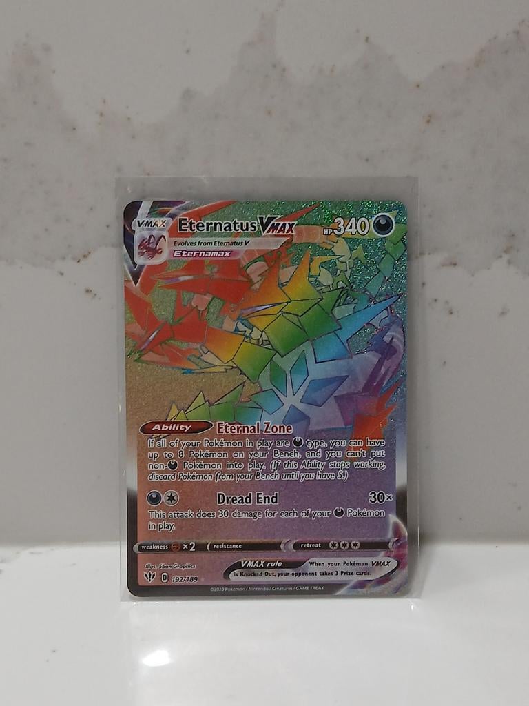 Eternatus VMAX Pokémon kaart (MINT conditie), Ophalen of Verzenden, Nieuw, Losse kaart, Foil